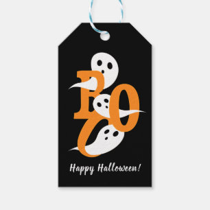 Halloween Ghosts Boo Black Gift Tags