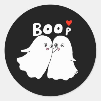 Halloween Ghosts Boo Funny Ghost boop favor Classic Round Sticker