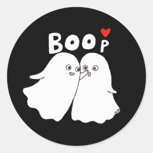 Halloween Ghosts Boo Funny Ghost boop favor Classic Round Sticker