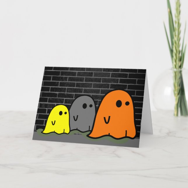 Halloween Ghosts Cute Card (Front)