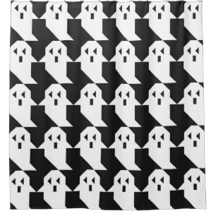 Halloween ghosts: geometric seamless pattern.