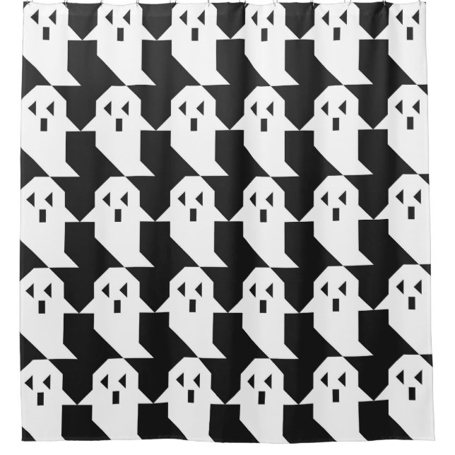 Halloween ghosts: geometric seamless pattern. (Front)