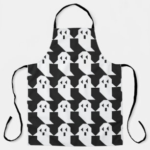 Halloween ghosts: geometric seamless pattern. apron