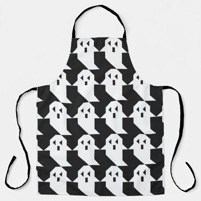 Halloween ghosts: geometric seamless pattern. apron (Front)