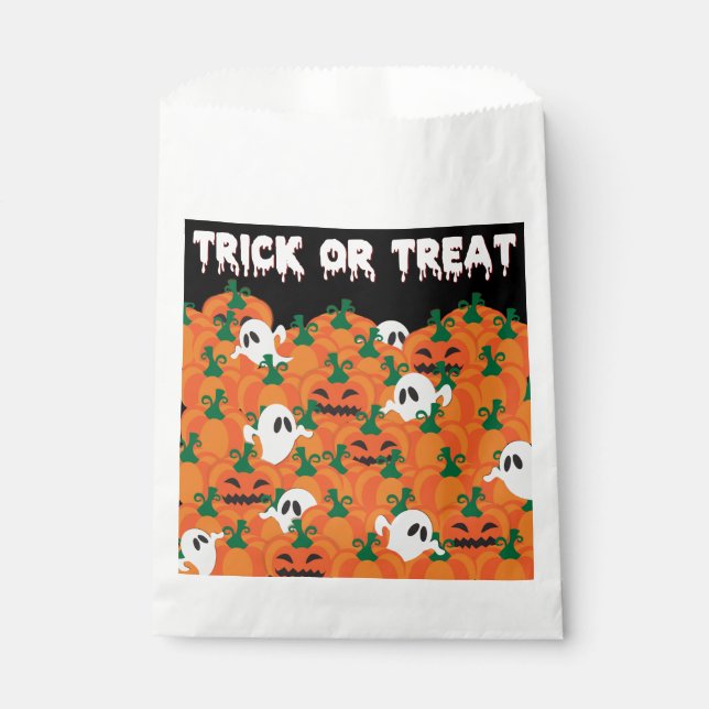 Halloween Ghosts Haunted Pumpkin Patch Favour Bag (Front)