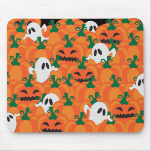 Halloween Ghosts Haunted Pumpkin Patch Mouse Pad