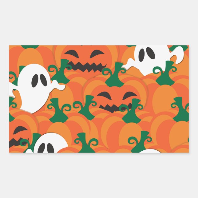 Halloween Ghosts Haunted Pumpkin Patch Sticker (Front)