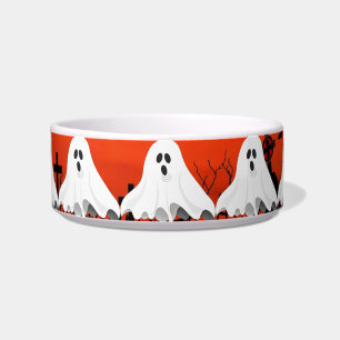 Halloween  Ghosts in Graveyard Ceramic  Bowl