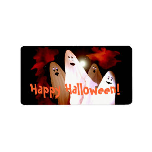 Halloween Ghosts Label