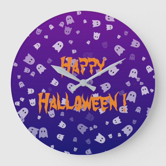 Halloween Ghosts Large Clock (Front)