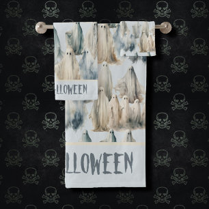 Halloween Ghosts Pattern Bath Towel Set