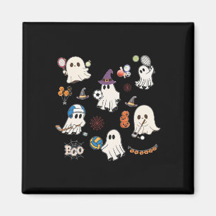 Halloween Ghosts Playing Soccer Tennis Hockey Voll Magnet