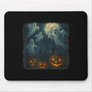 Halloween. Ghosts, Pumpkins And Graveyard! Mouse Pad