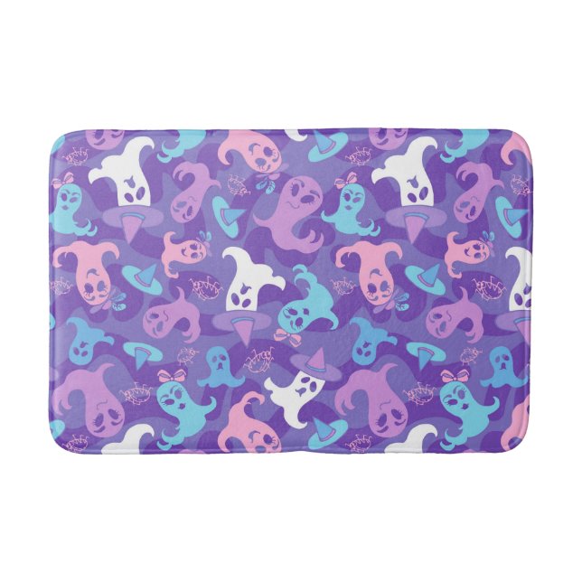 Halloween Ghosts Purple Bath Mat (Front)