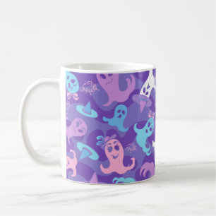 Halloween Ghosts Purple Mug Cup