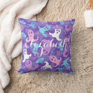 Halloween Ghosts Purple Personalized Pillow