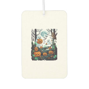 Halloween Ghosts Scary Pumpkins Owl Full Moon Bats Air Freshener