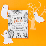 Halloween Ghosts Spooktacular Birthday Party Invitation<br><div class="desc">Modern Halloween-themed birthday invitations for any age! This design features 6 sketch-style ghost illustrations around the edge of the card. Inside the frame of ghosts, there is a modern typography layout to display the event text. "Come & join us for" curves around the top of the birthday boy's name, written...</div>