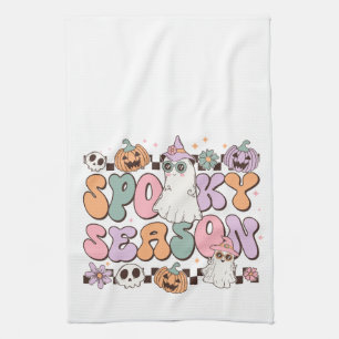 Halloween Ghosts Spooky Season Kitchen Towel