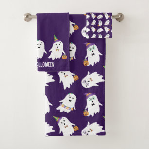 Halloween Ghosts Trick Or Treat Bath Towel Set