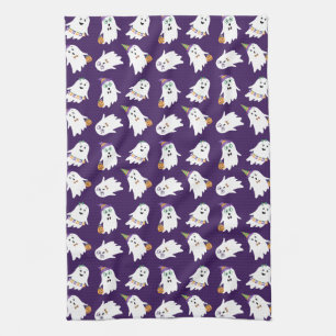 Halloween Ghosts Trick Or Treat Kitchen Towel