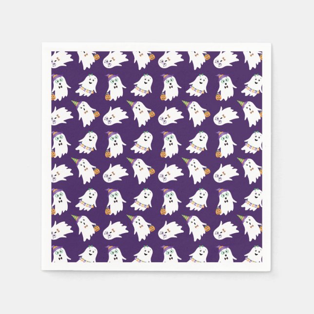 Halloween Ghosts Trick Or Treat Napkin (Front)
