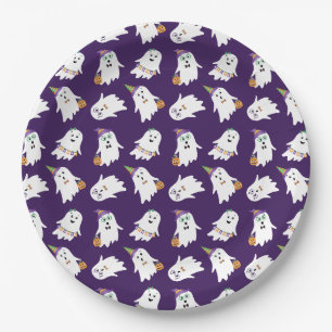 Halloween Ghosts Trick Or Treat Paper Plate
