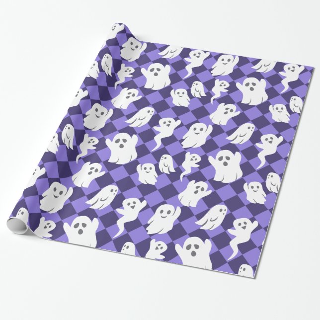 Halloween Ghosts Wrapping Paper (Unrolled)