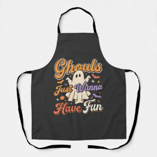 Halloween Ghouls Just Wanna Have Fun Ghost Design Apron
