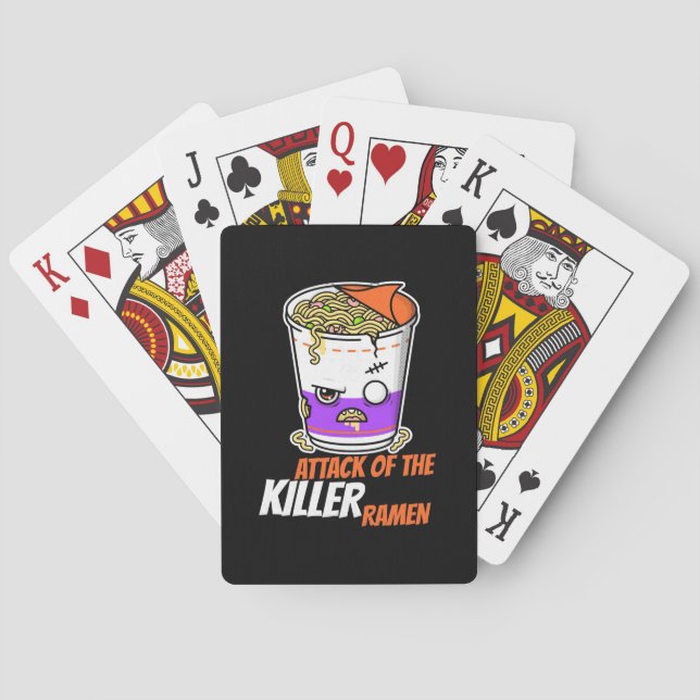 Halloween Gift | Attack Of The Ramen Playing Cards (Back)