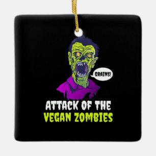 Halloween Gift Attack Of The Vegan Ceramic Ornament