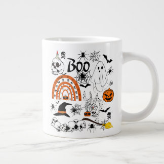 Halloween Gift, Boo, Halloween Sublimation Design Large Coffee Mug