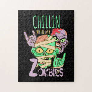 Halloween Gift   Chillin With My Friends Jigsaw Puzzle