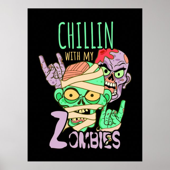 Halloween Gift | Chillin With My Friends Poster (Front)