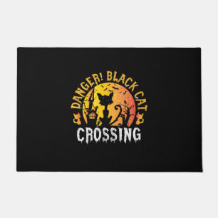 Halloween Gift Danger Cat Crossing Birthday Doormat