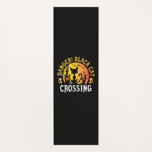 Halloween Gift   Danger Cat Crossing Birthday Yoga Mat