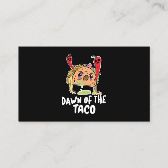 Halloween Gift | Dawn Of The Taco Halloween Business Card (Front)
