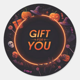 Halloween "Gift For You" Classic Round Sticker
