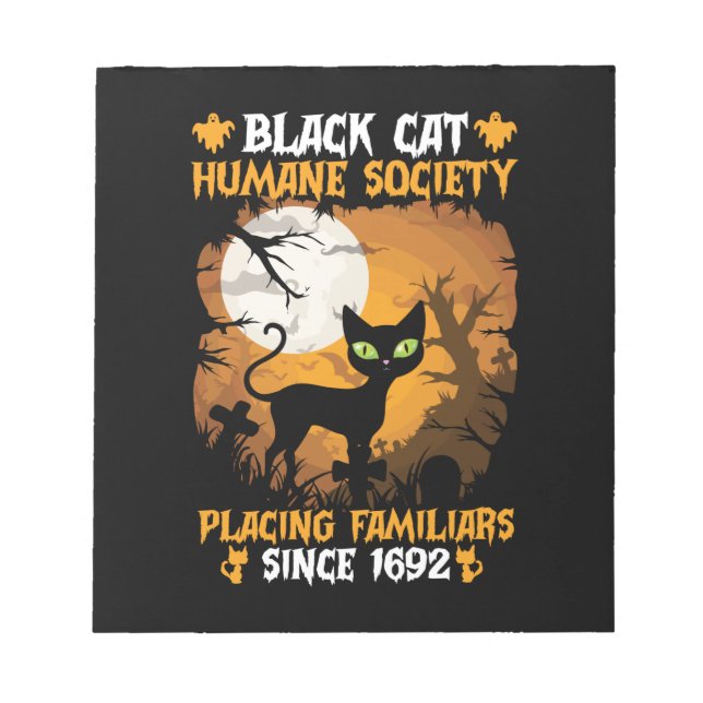 Halloween Gift | Human Society Placing Familiars Notepad (Front)