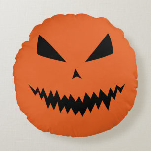 halloween gift,pumpkin face,halloween,spooky,scary round pillow