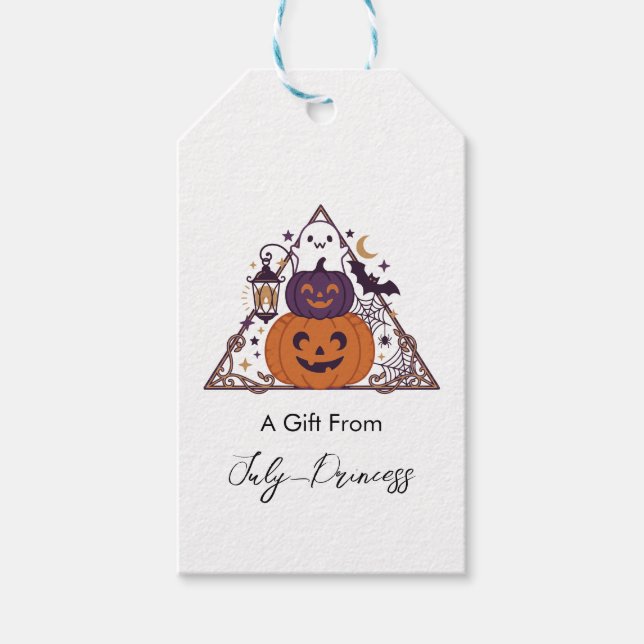 Halloween gift tags, personalized gift tags (Front)