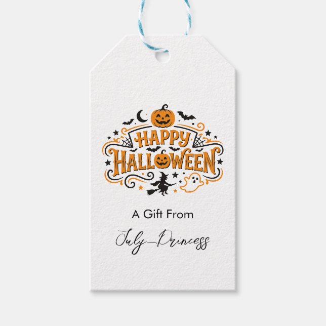 Halloween gift tags, personalized gift tags (Front)