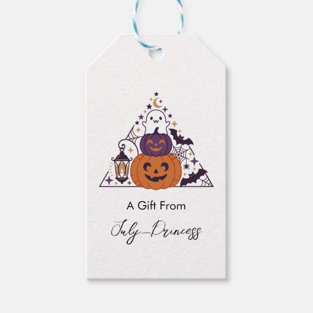 Halloween gift tags, personalized gift tags (Front)