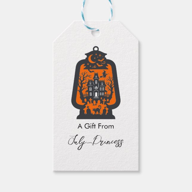 Halloween gift tags, personalized gift tags (Front)