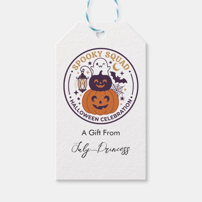 Halloween gift tags, personalized gift tags (Front)