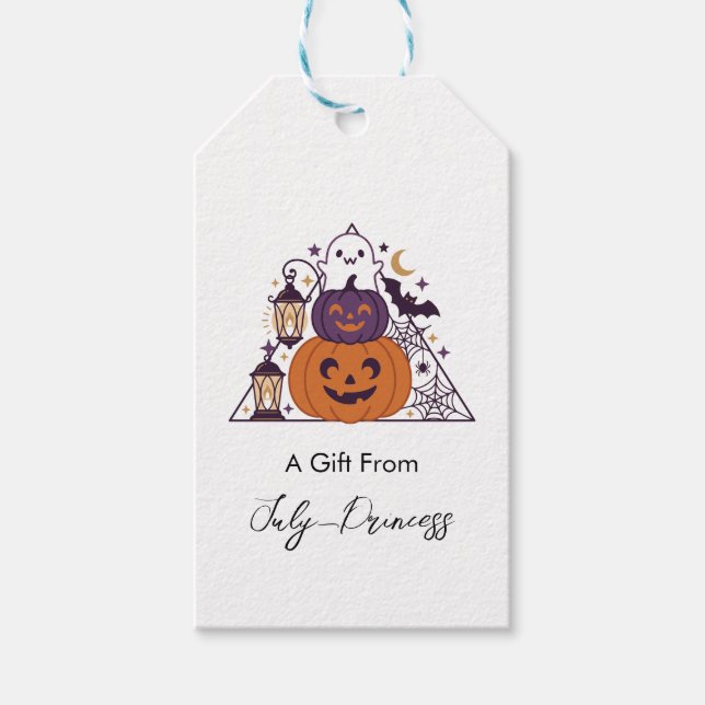 Halloween gift tags, personalized gift tags (Front)