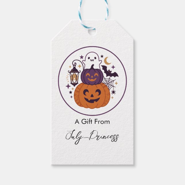 Halloween gift tags, personalized gift tags (Front)