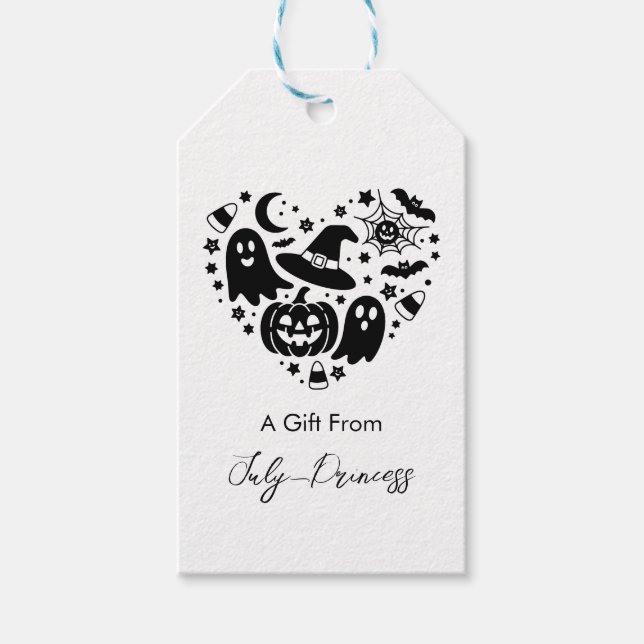 Halloween gift tags, personalized gift tags (Front)