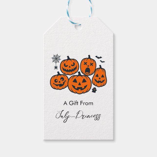 Halloween gift tags, personalized gift tags (Front)