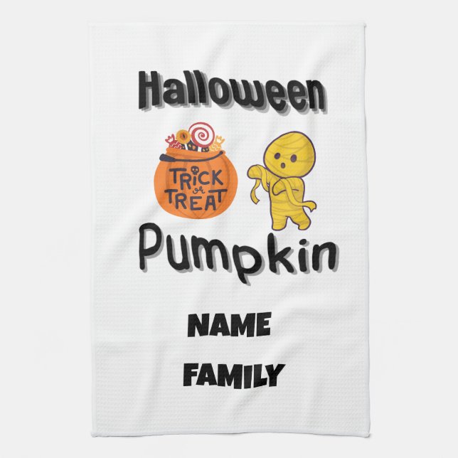 Halloween gifts for family personalized kitchen  towel (Vertical)